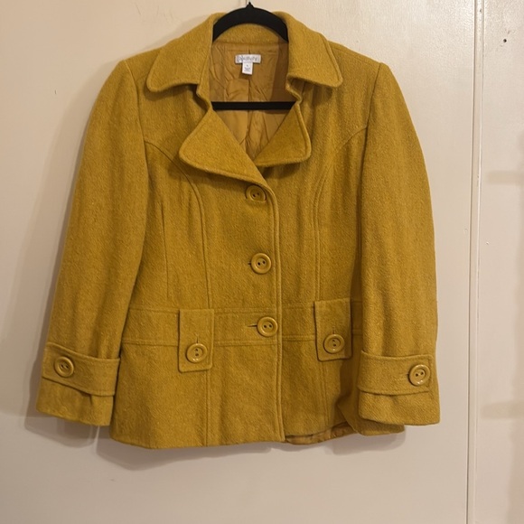 Relativity Women's Golden Peacoat. Size Large - Picture 4 of 9
